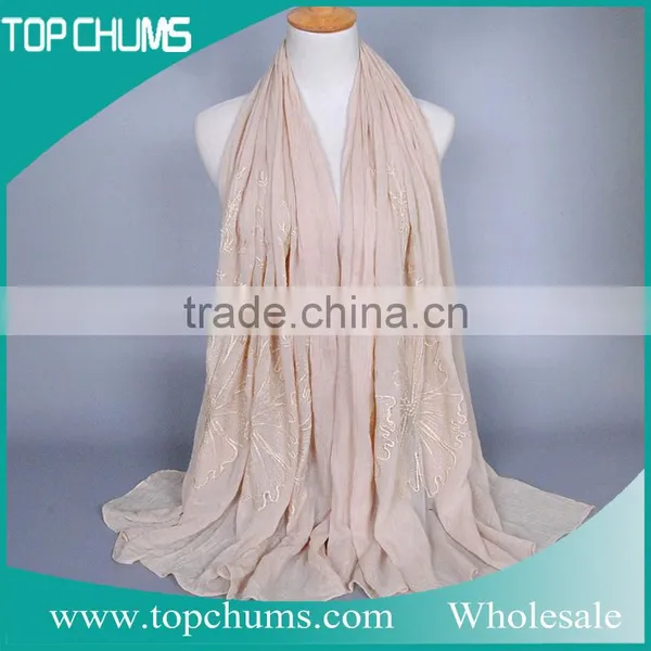 Wholesale Embroidery Floral Women Scarf Pashmina photo-5