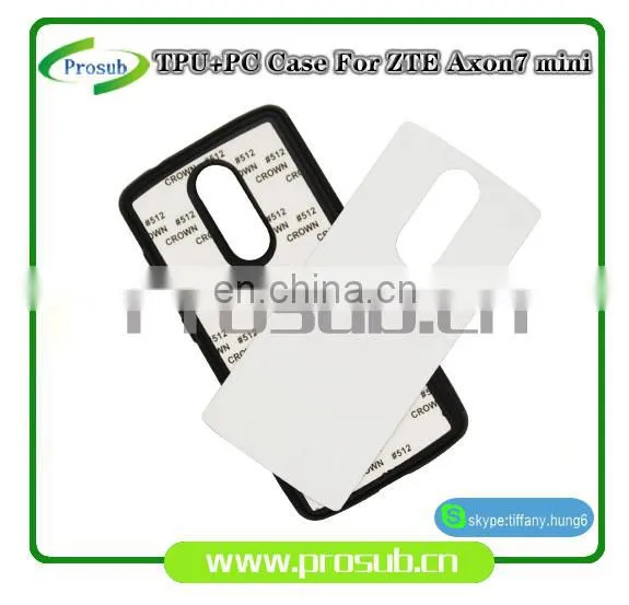 2d Sublimation Heat Transfer PC +TPU Silicon Blank Cell Phone Case With Metal Sheet for Prosub-ZTE Axon7 Mini photo-2