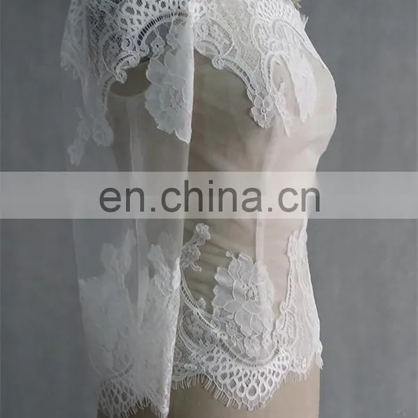 Plus Size Lace Up Back Short Sleeve Lace Applique Off Shoulder Lace Top photo-3