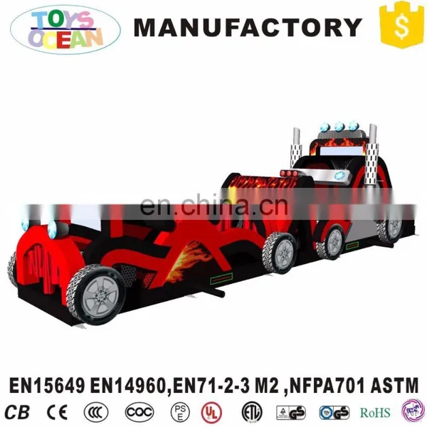 Fire Truck Inflatable Train Obstacle Bounce Playground Combo Course photo-2
