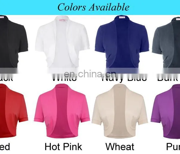 Belle Poque Women Short Sleeve Pleated Sides Cotton Bridal Shrug Bolero Dress Jacket BP000215-3 photo-6