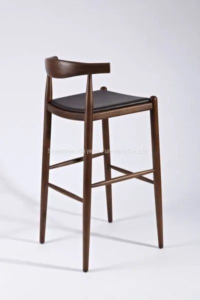 Replica Hans Wegner Elbow Bar Stool in Solid American Walnut Frame photo-3
