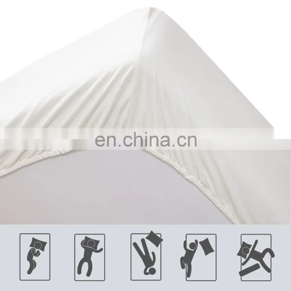 Soft King Size Waterproof Microfiber 200TC Solid Color Hotel Sateen Bed Sheet Set photo-6