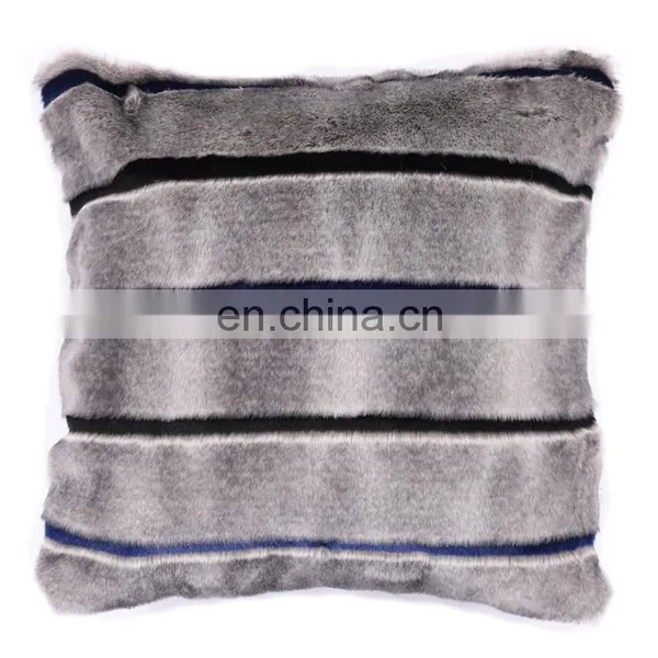 Custom Latest Design Pink Cover Fur Plush Body Car Waist Cushion /pillow Shaggy Faux Fur Cushion With Metallic Yarn photo-5
