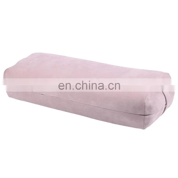 Hot Selling Wholesale High Quality ECO Memory Sponge Filling Organic Suede Cover Rectangle Yoga Pillow Bolster With Handles photo-6