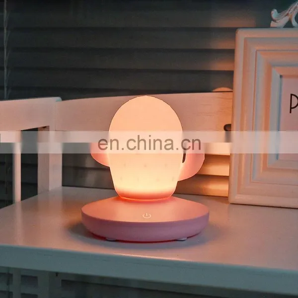 Cactus Lamp Baby Night Light LED 3-Colour Modes USB Rechargeable Portable Lamp for Kids photo-4