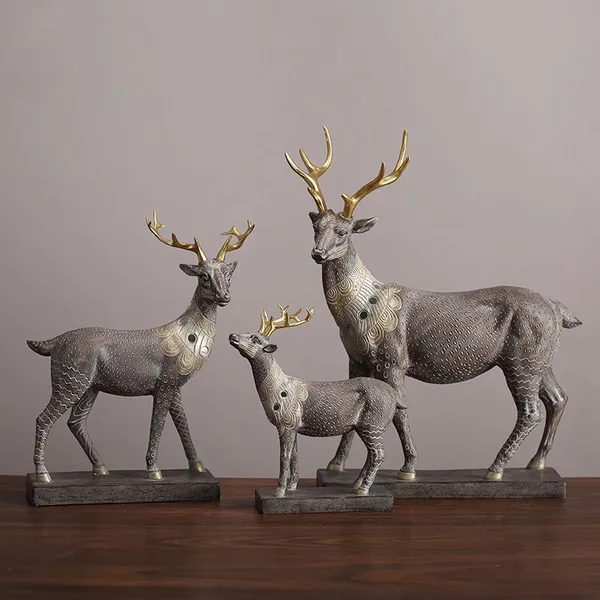 American Resin Deer Table Decoration Craft Ornaments As Furnishing Accessory For Home Decor