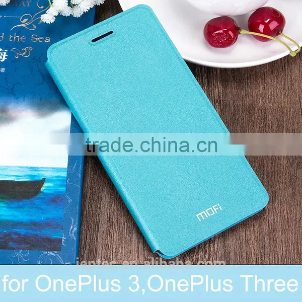 New MOFi Case Celular Housing for OnePlus Three, OnePlus 3, Blank Mobile Phone Coque Leather Flip Cover for One Plus Three photo-3