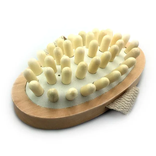 Natural Material Shower Brush Small Wooden Bath Brush Massage Bath Brush photo-2