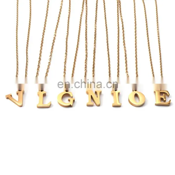 Fashion Charm Shiny Initial Word 26 Letter Alphabet Pendant Chain Necklace Jewelry For Women photo-3