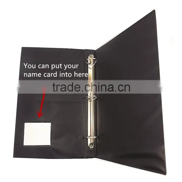 PU Leather A5 Embossed Printing D Shape 3 Ring Binder With Name Card Quality Choice photo-3