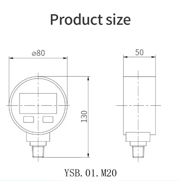 0.2 High Precision Digital Liquid Gas Water Vacuum Negative Pressure Shockproof Gauge Electronic Digital Display Pressure Gauge photo-3