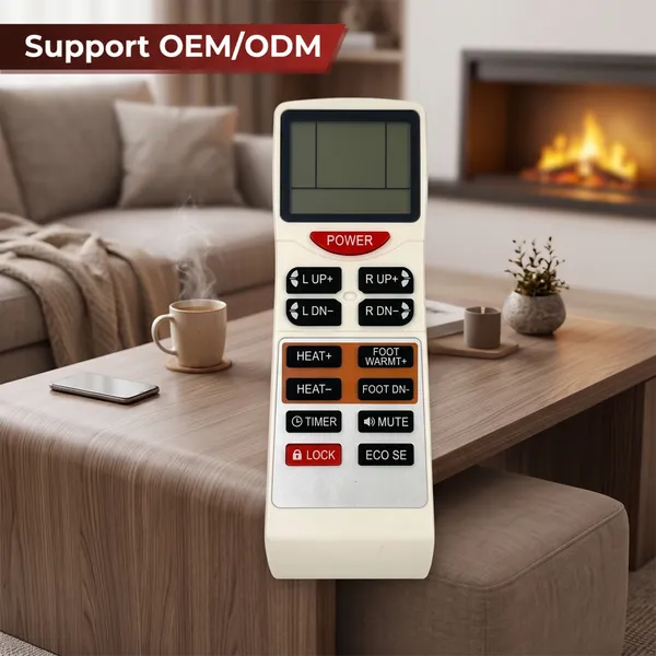 Custom Remote Control for Electric Fireplace, Space Heater & Smart Heated Table LCD Wireless Controller