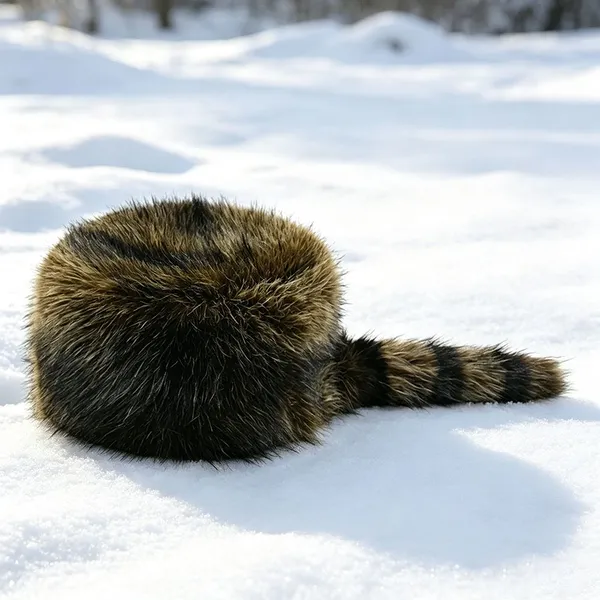 Custom Made Hat OEM Service Vintage Faux Fur Winter Warm Pillbox Cap With Striped Tail photo-5