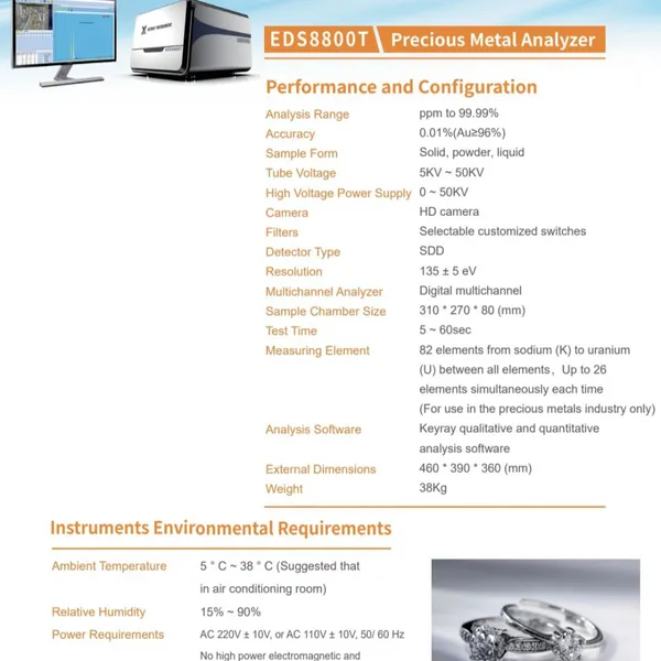 Quick Gold Tester High Precision Xrf Spectrometer