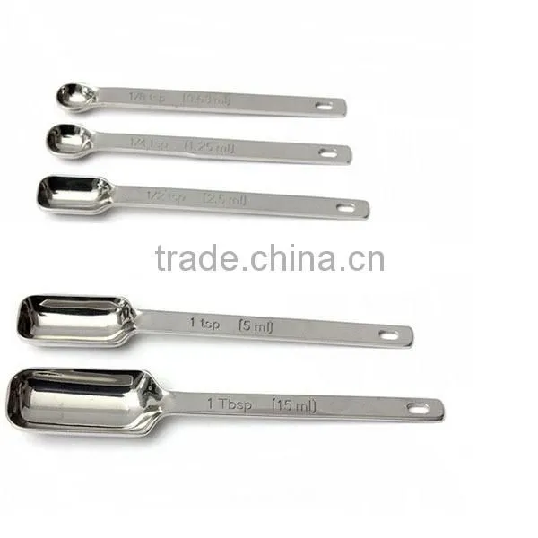 Manufacturer High Quality Stainless Steel Square Head Measuring Spoons Set of 6 Coffee Measuring Spoon Set photo-6
