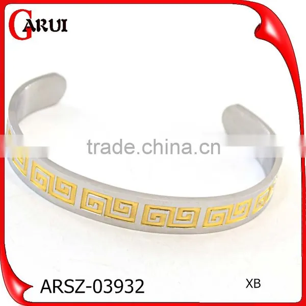 New Gold Chain Design for Men Blank Stainless Steel Cuff Bracelet photo-3