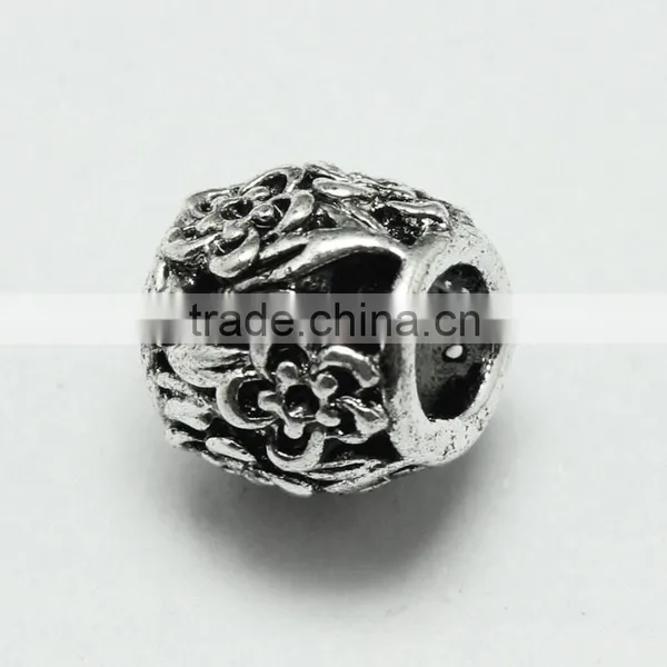 Round Zinc Alloy Anti-Silver Pdora Bracelet Beads photo-2