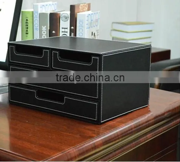 Pu Faux Leather Tidy Tray Pen Pot Desk Orgainser Hot Sell Brush Pot Multifunction PU Leather Pen Desk Organizer photo-4