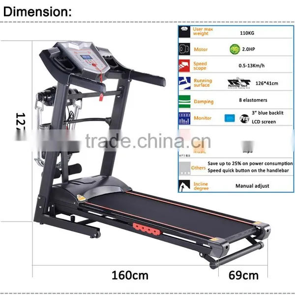 2.0HP Folding Body Fit Electric Treadmills New Fitness Treadmill Manual photo-5
