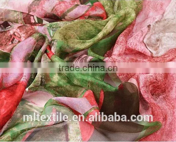 Digital Print Silk Fabric for Dress Chiffon Wholesale Indian Chiffon Silk Fabrics photo-4