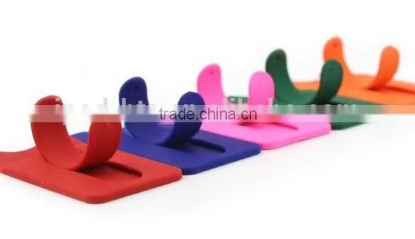 Silicon Slap Band 3M Stickers Diy Silicone Phone Stand Card Holders,promotion 3m Sticker Silicone Cellphone Card Holder photo-2
