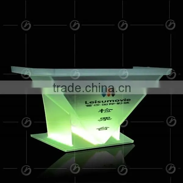YZ-0076 Clear Acrylic Podium Night Bar Table With LED Light, Night Bar DJ Facade photo-5