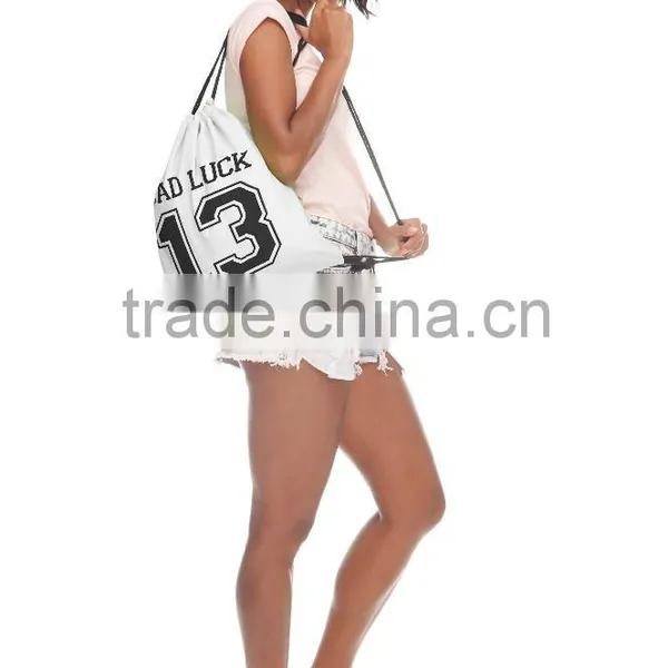 Brand New Custom 3D Print Cheap Cloth Drawstring Sports Bag photo-2