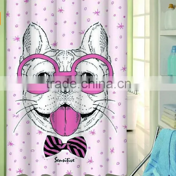 Printed Waterproof 100% Polyester Shower Curtain Liner photo-6