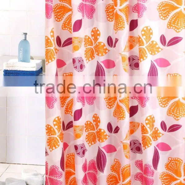 Newest Fashion Homeware Printed Polyester Bathroom Shower Curtain