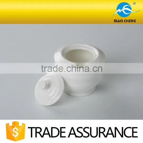 Domestic Plain Ceramic Coffee Sugar Pot photo-2