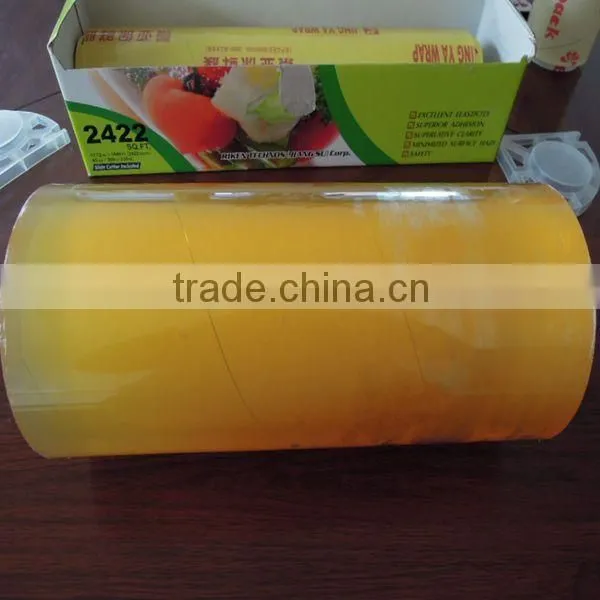 Antifouling Stretch Clear Cling Film/soft Food Grade Pvc Wrap Film