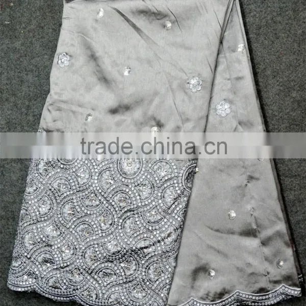 2015 Latest Fashion Lace Wedding Raw Silk George Lace Dresses photo-4
