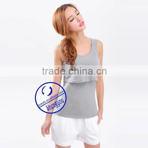 100 Cotton Plain Maternity & Breastfeeding Tank Top photo-3