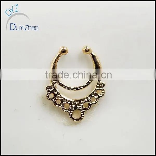 Fashion Fake Septum Clicker Plated Gold Nose Rings Fine Jewelry Quality Choice photo-2