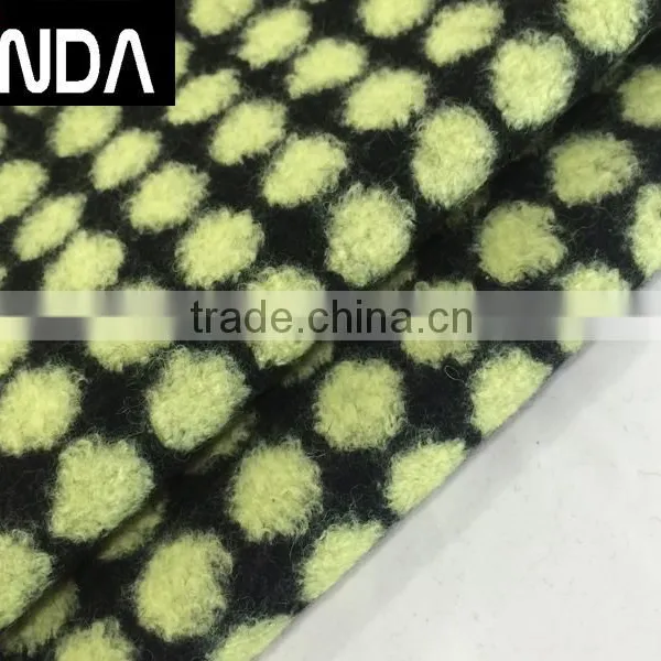Yarn Dyed Wool Acrylic Polyester Blend Jacquard Fabric for Winter Overcoats