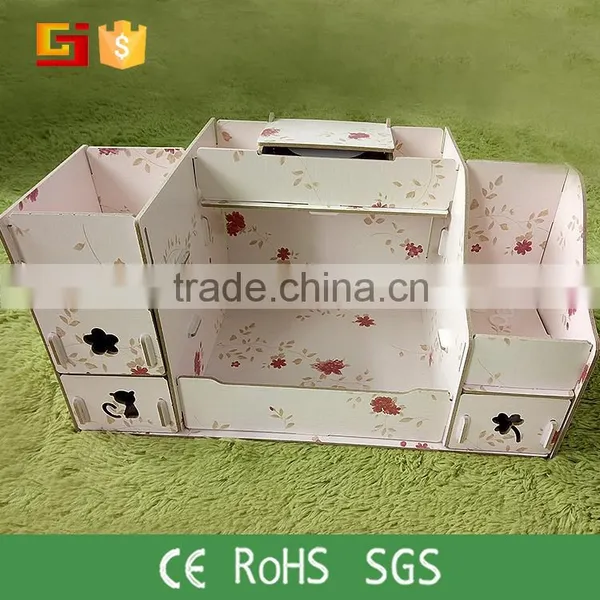 China Home&office Eco-friendly Foldable Wooden/plastic Desktop Storage Box photo-2