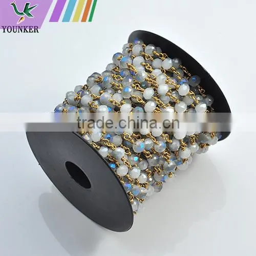Wholesale Colored Gemstone Beaded Link Chain photo-3