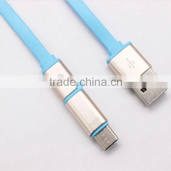 2016 Wholesale 2in1 Type C To Micro USB With Detachable Adapter Data Line Cable Quality Choice photo-2