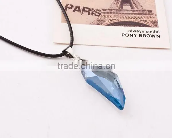 Crystal Wolf Tooth Style Pendant Black Chord Unisex Fashion Necklace Gift photo-6