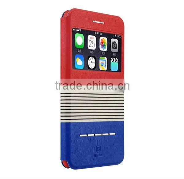 Baseus Stripes Pattern Smart Sliding Function Cover for Iphone 6 Plus photo-2