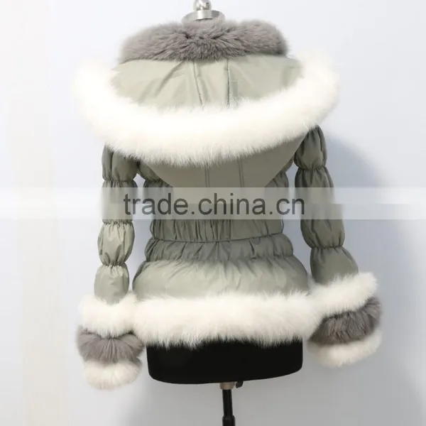 Belin Fashion Down Jacket With Fox Fur Trim /down Garment With Fur Hood photo-4