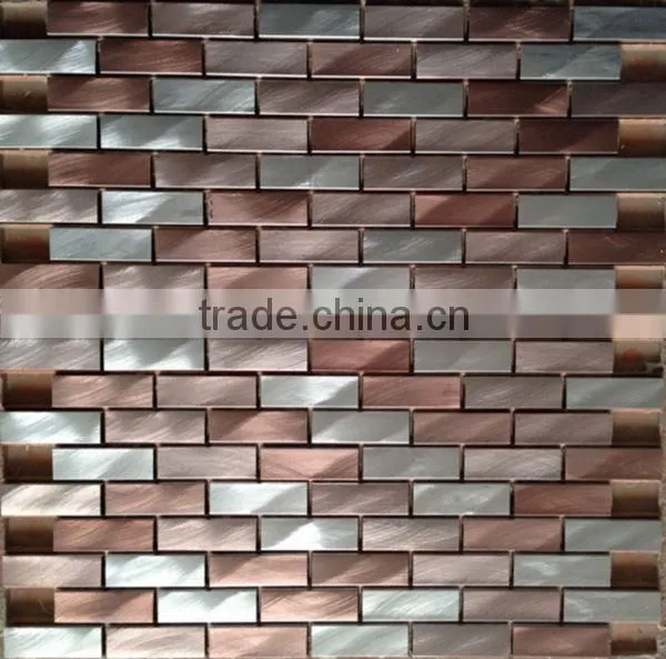 Strip Rosy Silver Aluminium Mosaic Tile for Backsplash Quality Choice