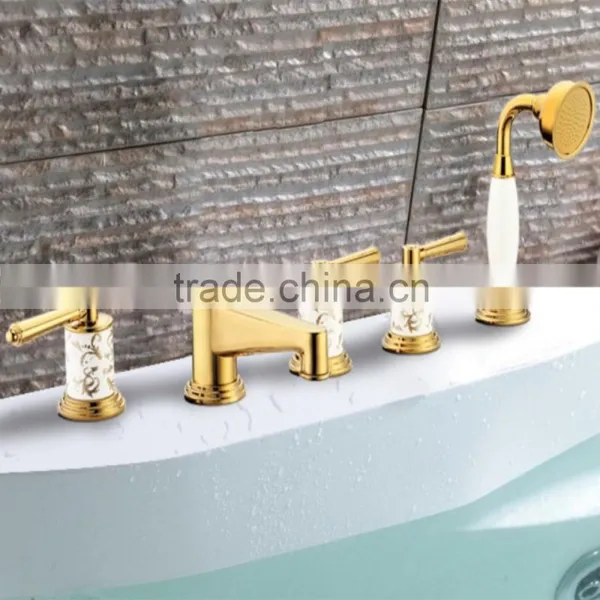 Brass Hot and Cold Bathtub Mounted Pull Out Faucet BHF004A photo-2