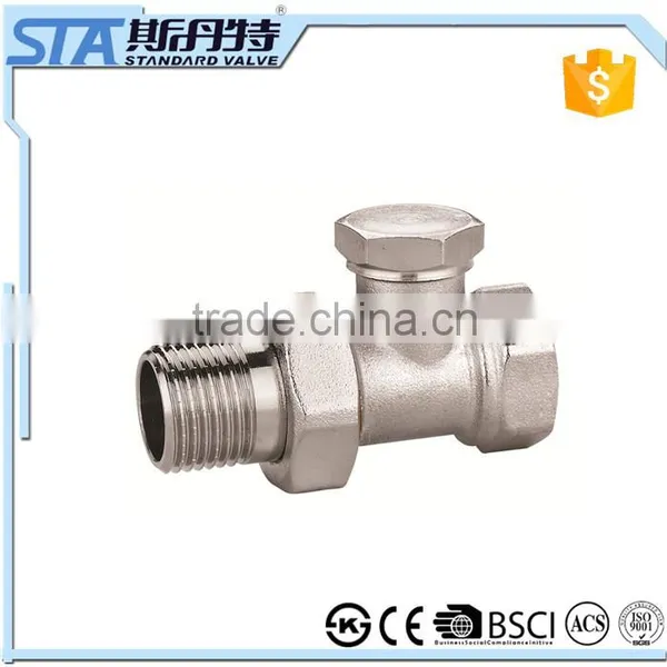 ART.5041 Best Seller 1/2"and 3/4" Forged Nickel Plated BSP NPT Male Thread Manual Brass Straight Angle Radiator Valve for Water photo-4