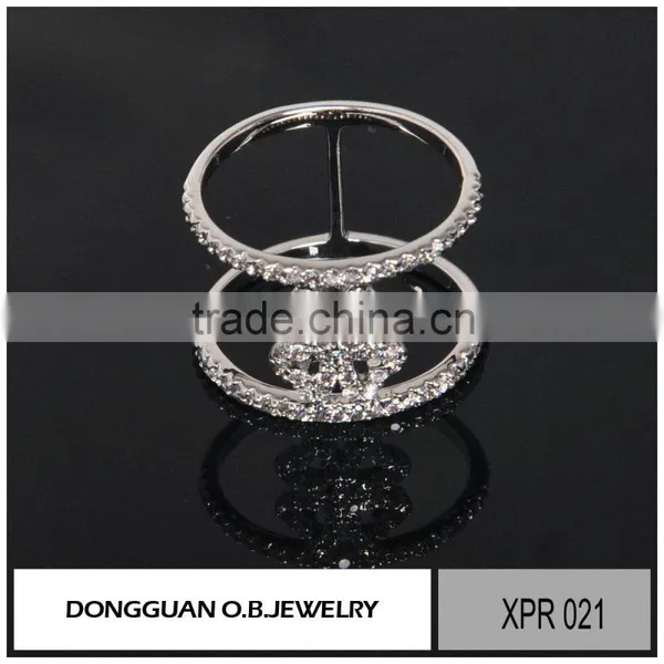 New Designs Clear Zircon Ring Silver Material Pave Setting Luck Jewelry photo-2