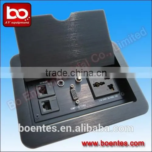 Desktop Mount Flip Up Power Socket Box/Floor Cover Manual Flip Up Socket Cubby photo-5