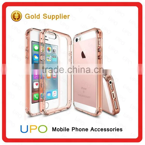 [UPO] High Quality Ultra Thin Slim Clear Anti-scratch Acrylic PC+ TPU Mobile Back Cover Case for IPhone se photo-3