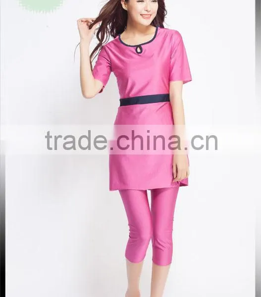 China Factory Wholesale 3 Colors Muslim Lady Sexy Full Cover Swimsuit Stock photo-5