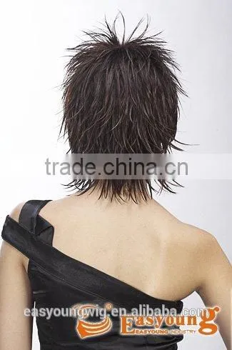 Manufacture Glue Short Synthetic Hair Wigs for Men or Women photo-3